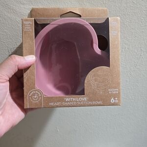 NIB Dreambaby With Love Heart Shaped Suction Bowl Pink 100% Food-Grade Silicone